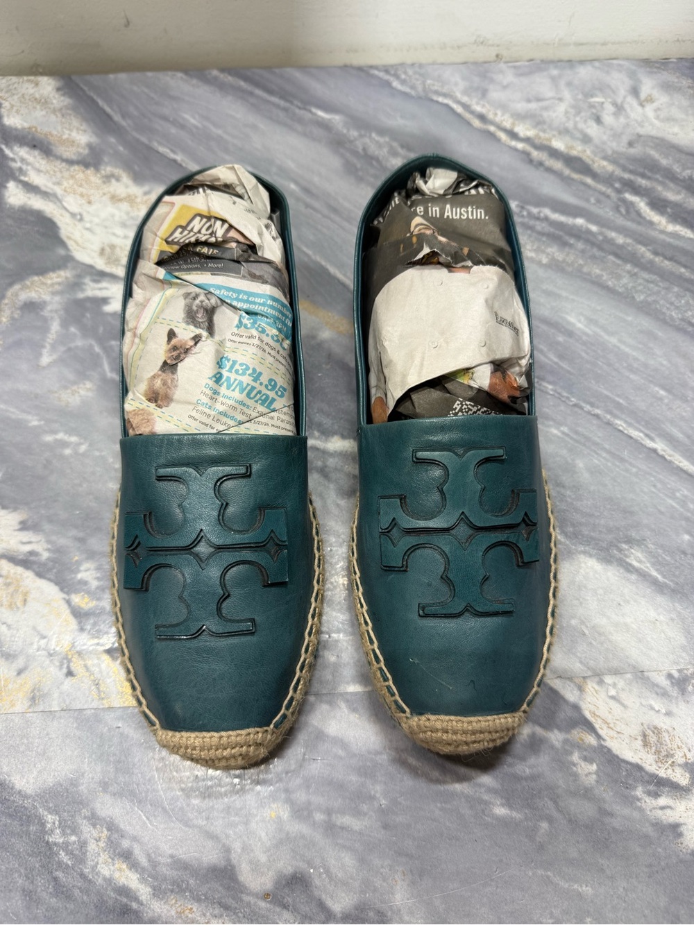 Tory Burch Leather Logo Flats Women's Slip-On Size 8,5 - Picture 12 of 16